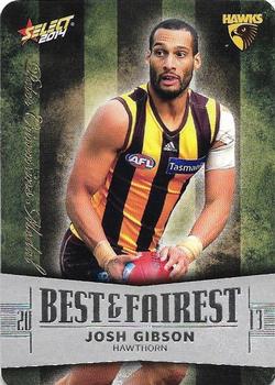 2014 Select AFL Champions - 2013 Best & Fairest #BF10 Josh Gibson Front